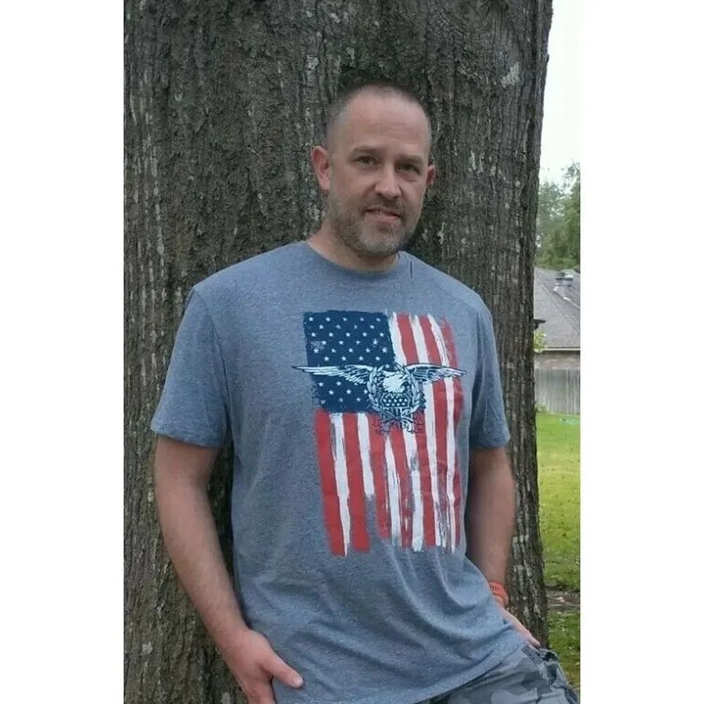 American Flag Shirt Home of the Brave Mens Size XL Fast Shipping New with Tags!